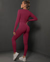 DJP Red Bordeaux Long Gym Suit