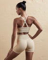 DJP Beige Cinnamon Short Gym Suit