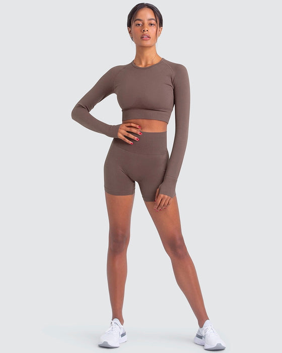 DJP Brown Cake Short Gym Suit