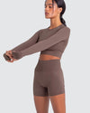 DJP Brown Cake Short Gym Suit