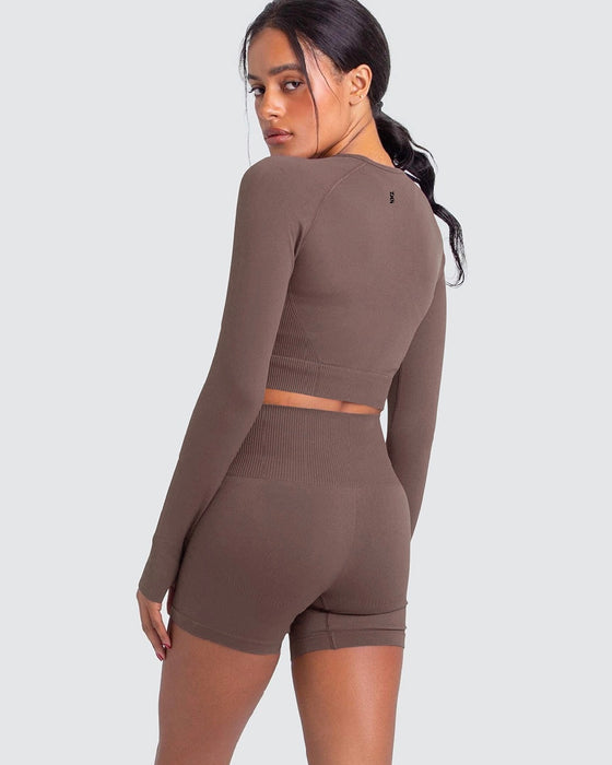 DJP Brown Cake Short Gym Suit